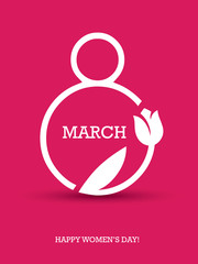 8th march card with tulip