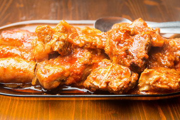 Meat in the sauce