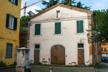 Facciata casa signorile, antico, centro storico