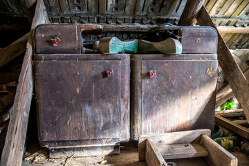 Old abandoned bedside tables, left on loft