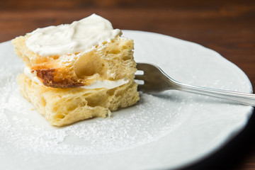 The sweet with white cream