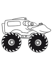 cool monster truck comic eyes face cartoon cars