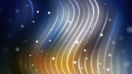 multicolored abstract background with waves and stars