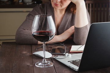 woman working from home on a laptop