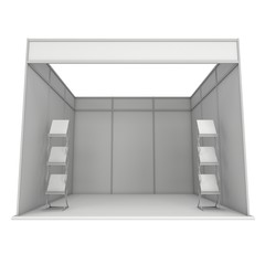 Trade Show Booth Expo Box. 3D White and Blank.