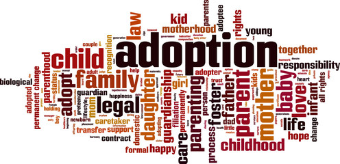 Adoption word cloud concept. Vector illustration