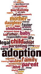 Adoption word cloud concept. Vector illustration