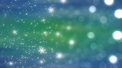 Christmas blue and green background. The winter background