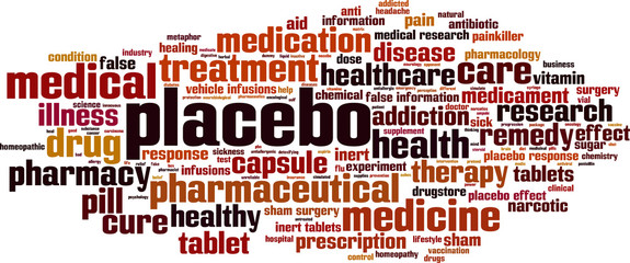 Placebo word cloud concept. Vector illustration