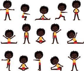 African boy doing morning work-out