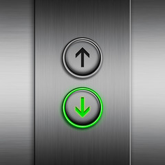 Elevator panel with a LED button © viktoriya89