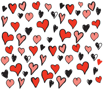 hearts doodle background