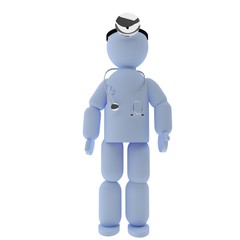 Doctor with headlight and stethoscope