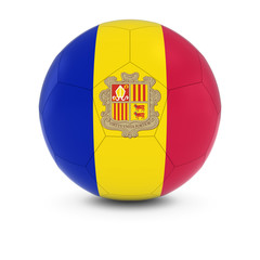 Fototapeta premium Andorra Football - Andorran Flag on Soccer Ball