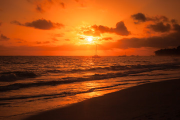  Dominican republic, Punta Cana, red sunrise