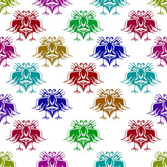 Fototapeta premium Fantasy Angry Birds Drawings Pattern