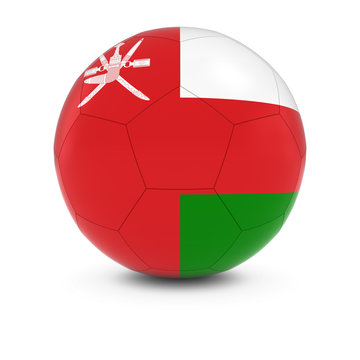 Oman Football - Omani Flag on Soccer Ball
