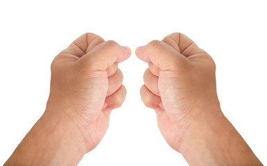 Human hand / Human hand in fist on white background.