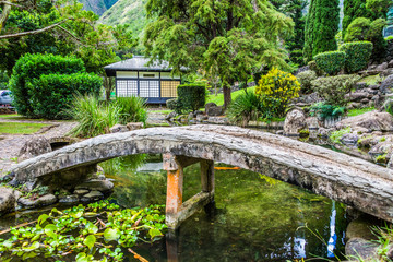 Fototapeta na wymiar Japanese garden in Iao Valley State Park on Maui Hawaii