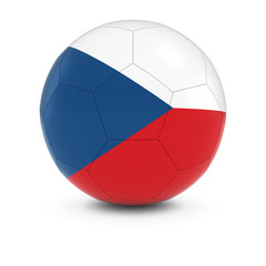 Fototapeta premium Czech Republic Football - Czech Flag on Soccer Ball