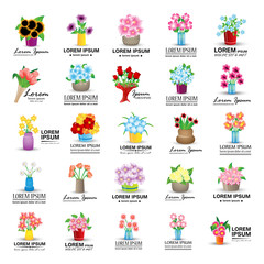Bouquet Icons Set - Isolated On White Background - Vector Illustration, Graphic Design, Editable For Your Design