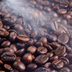 Roasting of coffee beans