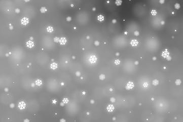 Christmas grey background. the winter background, falling snowfl