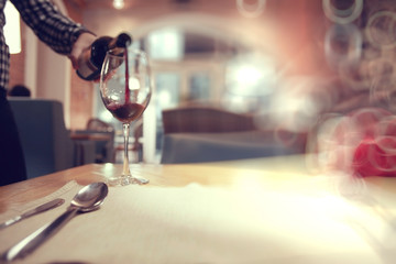 blurred background in restaurant