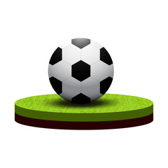 Isometric soccer ball on soccer field
