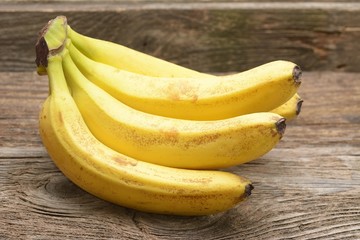 bananas on wooden background