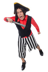 Funny pirate isolated on the white