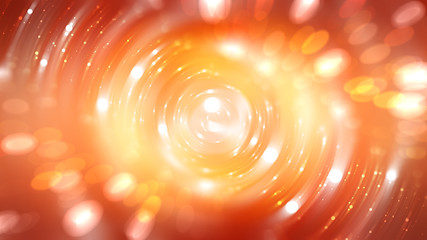 Bokeh light, shimmering blur spot lights on orange abstract back