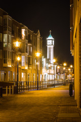 Cityscape at night of Veenendaal in the Netherlands.