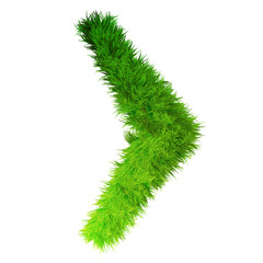 Conceptual green grass 3D font isoalted