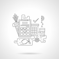 Sport nutrition detail line vector icon