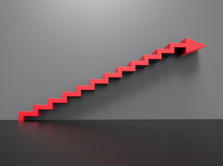 Isolated 3D Stairs Arrow