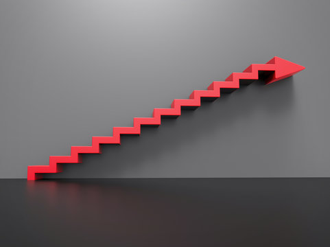 Isolated 3D Stairs Arrow