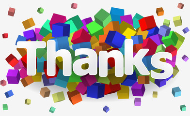 colorful "thanks" text
