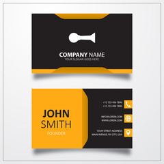 Horn, klaxon icon. Business card template