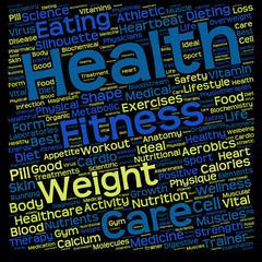 Conceptual health or diet word cloud