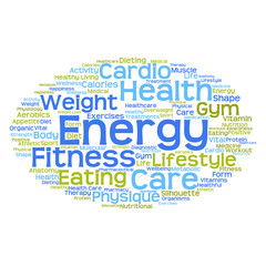 Concept or conceptual abstract health diet or sport word cloud or wordcloud isolated on white background