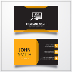 Job search icon. Business card template