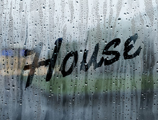 House written on a foggy window - 102868836
