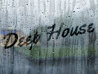 Deep House written on a foggy window - 102868879
