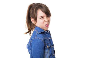 Beautiful little girl showing her tongue © jinga80