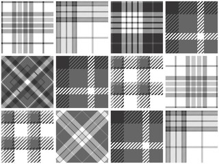 Grey Plaid Quilt Seamless Pattern - 102870453