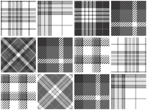 Grey Plaid Quilt Seamless Pattern