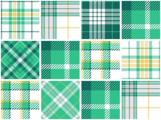 Turquoise Plaid Quilt Seamless Pattern