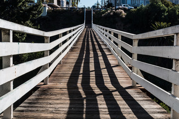 On top of historic Quince Street pedestrian bridge in San Diego, California. 