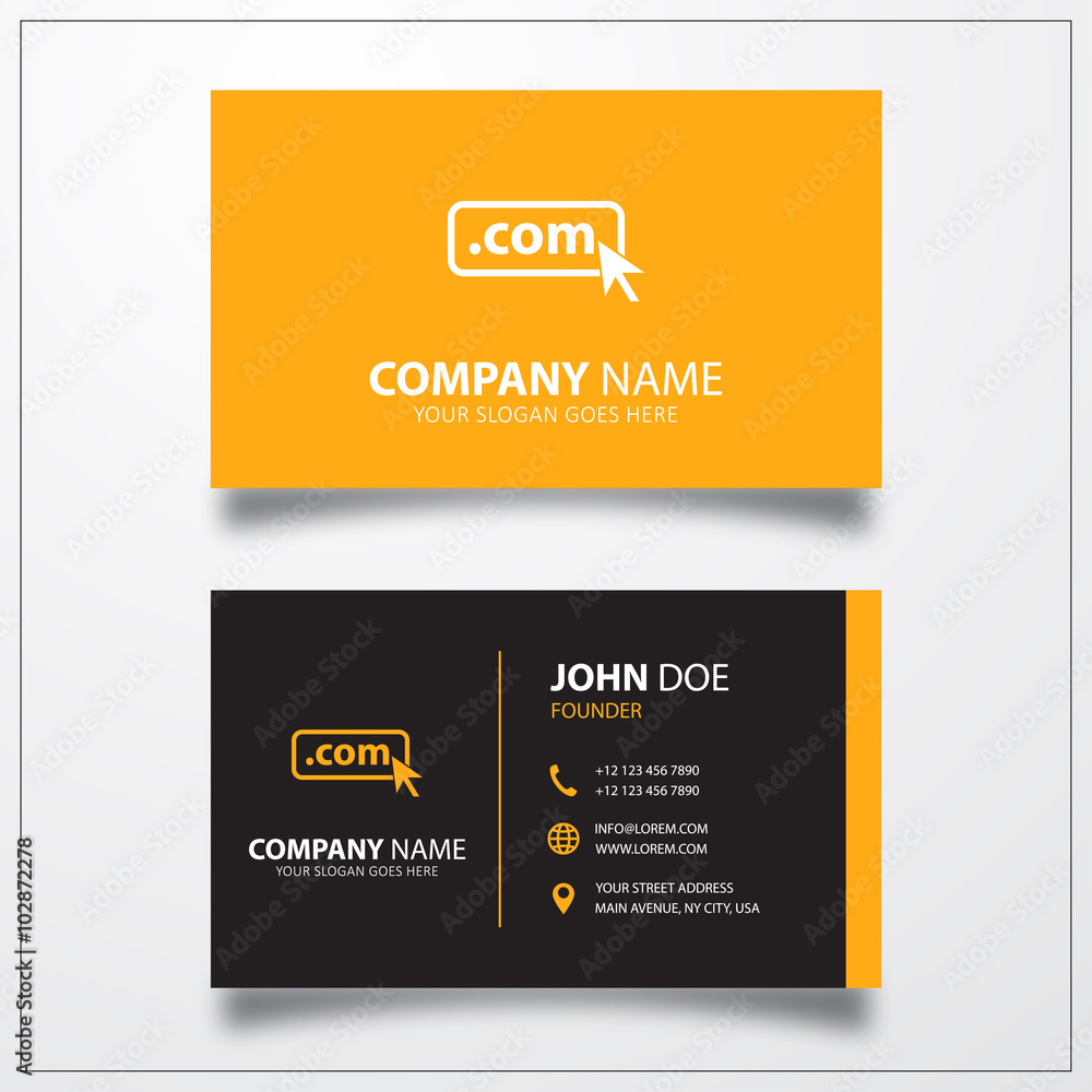 Poster domain com icon. business card template